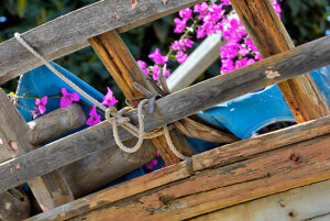 San Anton, 1916, boat wall, flowers, still life, Santiago de Ribera, Mar Menor, autonomous region of Murcia, Spain,