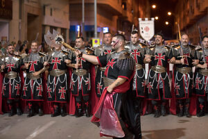 Entrada Cristiana, Moros y Cristianos, Relocation, Desfile, Comparsas, Orihuela, Valencian Community, Province of Alicante, Spain,
