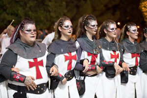 Entrada Cristiana, Moros y Cristianos, Relocation, Desfile, Comparsas, Orihuela, Valencian Community, Province of Alicante, Spain,