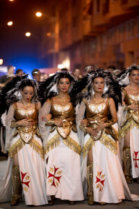 Entrada Cristiana, Moros y Cristianos, Relocation, Desfile, Comparsas, Orihuela, Valencian Community, Province of Alicante, Spain,