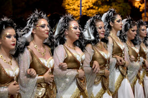 Entrada Cristiana, Moros y Cristianos, Relocation, Desfile, Comparsas, Orihuela, Valencian Community, Province of Alicante, Spain,