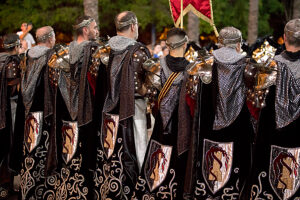 Entrada Cristiana, Moros y Cristianos, Relocation, Desfile, Comparsas, Orihuela, Valencian Community, Province of Alicante, Spain,