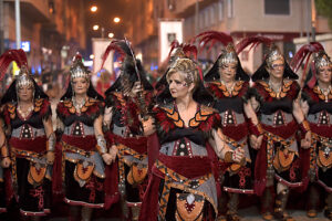 Entrada Cristiana, Moros y Cristianos, Relocation, Desfile, Comparsas, Orihuela, Valencian Community, Province of Alicante, Spain,