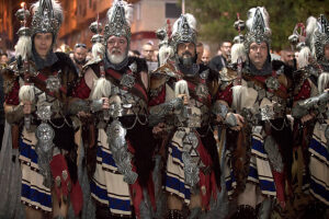 Entrada Cristiana, Moros y Cristianos, Relocation, Desfile, Comparsas, Orihuela, Valencian Community, Province of Alicante, Spain,