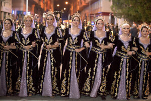 Entrada Cristiana, Moros y Cristianos, Relocation, Desfile, Comparsas, Orihuela, Valencian Community, Province of Alicante, Spain,