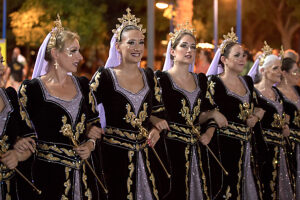 Entrada Cristiana, Moros y Cristianos, Relocation, Desfile, Comparsas, Orihuela, Valencian Community, Province of Alicante, Spain,