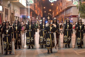Entrada Cristiana, Moros y Cristianos, Relocation, Desfile, Comparsas, Orihuela, Valencian Community, Province of Alicante, Spain,