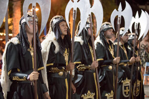 Entrada Cristiana, Moros y Cristianos, Relocation, Desfile, Comparsas, Orihuela, Valencian Community, Province of Alicante, Spain,