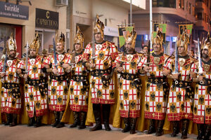 Entrada Cristiana, Moros y Cristianos, Relocation, Desfile, Comparsas, Orihuela, Valencian Community, Province of Alicante, Spain,