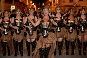 Entrada Cristiana, Moros y Cristianos, Relocation, Desfile, Comparsas, Orihuela, Valencian Community, Province of Alicante, Spain,
