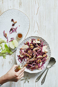 Apple, cabbage and walnut salad