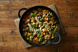 Lamb stew with dried apricots and olives