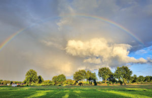 Regenbogen in Kirchwerder, Hamburg, Deutschland, Europa Regenbogen in Kirchwerder, Hamburg, Deutschland, Europa