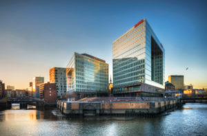 Spiegel-Verlagsgebäude an der Ericusspitze in Hamburg, Deutschland, Europa Spiegel-Verlagsgebäude an der Ericusspitze in Hamburg, Deutschland, Europa