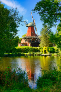 Reitbrooker mill in Reitbrook, Vier- und Marschlande, Hamburg, Germany, Europe Reitbrooker mill in Reitbrook, Vier- und Marschlande, Hamburg, Germany, Europe