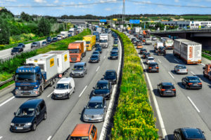 Germany, Hamburg, Moorfleet, German Motorway (Autobahn) A1, traffic jam Germany, Hamburg, Moorfleet, German Motorway (Autobahn) A1, traffic jam