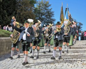 Germany, Bavaria, Andechs, Three Hosts Fest, procession, band Germany, Bavaria, Andechs, Three Hosts Fest, procession, band