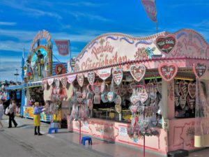 Germany, Bavaria, Munich, Oktoberfest, stand with gingerbread hearts Germany, Bavaria, Munich, Oktoberfest, stand with gingerbread hearts