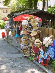 Germany, Bavaria, Andechs, Souvenirstand, Hats Germany, Bavaria, Andechs, Souvenirstand, Hats