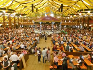 Germany, Bavaria, Munich, Oktoberfest, Paulaner marquee, interior view, guests Germany, Bavaria, Munich, Oktoberfest, Paulaner marquee, interior view, guests