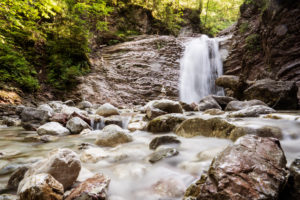 Waterfall in the Schleifmühlenklamm, Unterammergau Waterfall in the Schleifmühlenklamm, Unterammergau