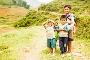 Rice fields, children in Vietnam Rice fields, children in Vietnam