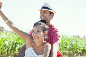 Couple enjoying day outdoors together