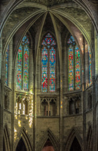 France, Bordeaux, choir of the Cathedral Saint Andre (UNESCO World Heritage) Saint James way