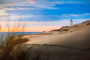 The lighthouse Rubjerg Knude in Denmark The lighthouse Rubjerg Knude in Denmark