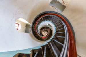 Stairway of Lyngvig Fyr lighthouse near Hvide Sande Stairway of Lyngvig Fyr lighthouse near Hvide Sande