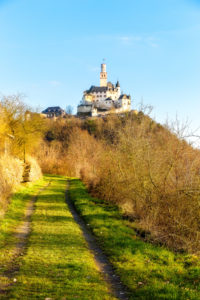 The Marksburg above the village Braubach at the river Rhine The Marksburg above the village Braubach at the river Rhine