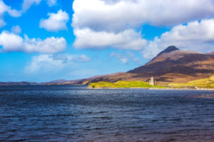 The ruins of Ardvreck castle at Loch Assynt The ruins of Ardvreck castle at Loch Assynt