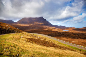 The highway A894 in the scottish highlands The highway A894 in the scottish highlands