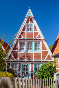 Europe, Germany, Lower Saxony, Otterndorf. Listed old half-timbered house in the Old Town. Europe, Germany, Lower Saxony, Otterndorf. Listed old half-timbered house in the Old Town.