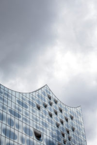 Europe, Germany, Hamburg. Storm clouds about the Elbe philharmonic. Europe, Germany, Hamburg. Storm clouds about the Elbe philharmonic.