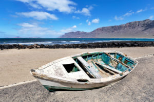 Europe, Spain, Canary Islands, Lanzarote, Caleta de Famara Europe, Spain, Canary Islands, Lanzarote, Caleta de Famara