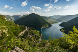 Europe, Montenegro, Plužine Municipality, Plužine, Lake Piva Europe, Montenegro, Plužine Municipality, Plužine, Lake Piva