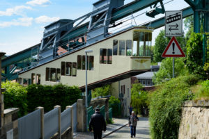 Dresden: Suspension Railway, street crossing in Loschwitz, Sachsen, Saxony, Germany Dresden: Suspension Railway, street crossing in Loschwitz, Sachsen, Saxony, Germany
