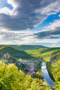 Hardegg, Hardegg Castle, river Thaya, Hardegg Town, Thaya River National Park Thayatal - Podyji, in Weinviertel, Niederösterreich / Lower Austria, Austria Hardegg, Hardegg Castle, river Thaya, Hardegg Town, Thaya River National Park Thayatal - Podyji, in Weinviertel, Niederösterreich / Lower Austria, Austria