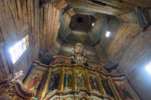 Kiev (Kyiv), Museum of Folk Architecture and Folkways of Ukraine in Pyrohiv, Zarubincy village church, wooden church in Kyiv, Ukraine Kiev (Kyiv), Museum of Folk Architecture and Folkways of Ukraine in Pyrohiv, Zarubincy village church, wooden church in Kyiv, Ukraine