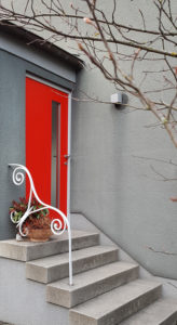 Stairs to the red door Stairs to the red door