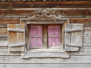 Window in the wooden house Window in the wooden house