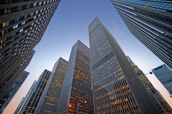 Bildagentur Mauritius Images High Rises In The Financial District Lower Manhattan New York City New York The Usa