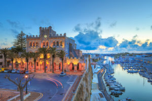 Spain balearic Islands, Menorca Island, Ciutadella City, City Hall Building, and Ciutadella Port Spain balearic Islands, Menorca Island, Ciutadella City, City Hall Building, and Ciutadella Port