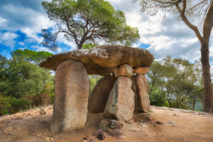 Spain, Catalonia, Barcelona Province, Dolmen of Pedra Gentil, Vallgorguina City Spain, Catalonia, Barcelona Province, Dolmen of Pedra Gentil, Vallgorguina City