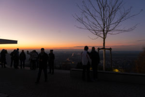 Germany, Baden-Württemberg, Karlsruhe, panorama platform on Turmberg Hill, Germany, Baden-Württemberg, Karlsruhe, panorama platform on Turmberg Hill,