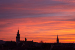 Deutschland, Baden-Württemberg, Karlsruhe, Blick auf die Stadtsilhouette von Durlach dem größten Stadtteil von Karlsruhe. Deutschland, Baden-Württemberg, Karlsruhe, Blick auf die Stadtsilhouette von Durlach dem größten Stadtteil von Karlsruhe.