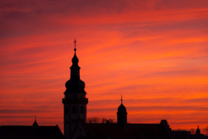 Deutschland, Baden-Württemberg, Karlsruhe, Blick auf die Stadtsilhouette von Durlach dem größten Stadtteil von Karlsruhe. Deutschland, Baden-Württemberg, Karlsruhe, Blick auf die Stadtsilhouette von Durlach dem größten Stadtteil von Karlsruhe.