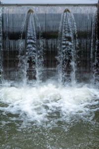 Germany, Baden-Württemberg, Karlsruhe, weir on a stream. Germany, Baden-Württemberg, Karlsruhe, weir on a stream.