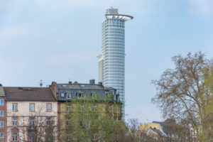 Germany, Hesse, Frankfurt, the building of DZ Bank seen from the Main. Germany, Hesse, Frankfurt, the building of DZ Bank seen from the Main.